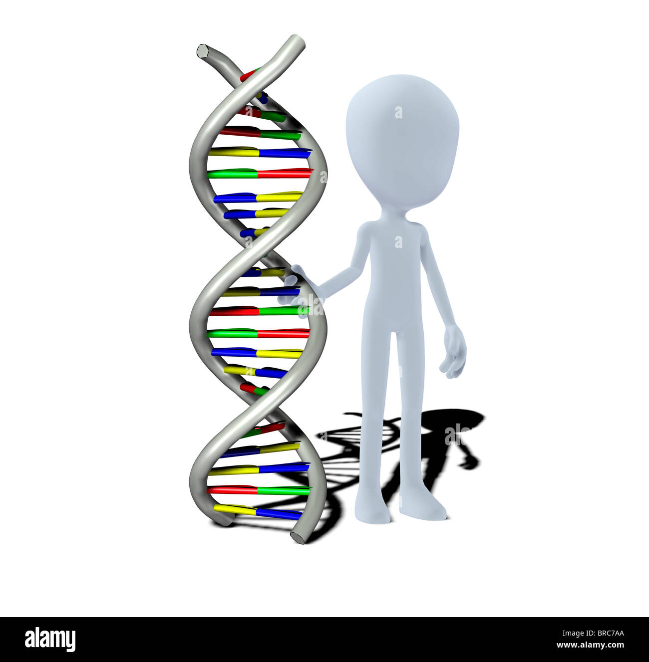 Konzept-Figur mit DNA Stockfoto