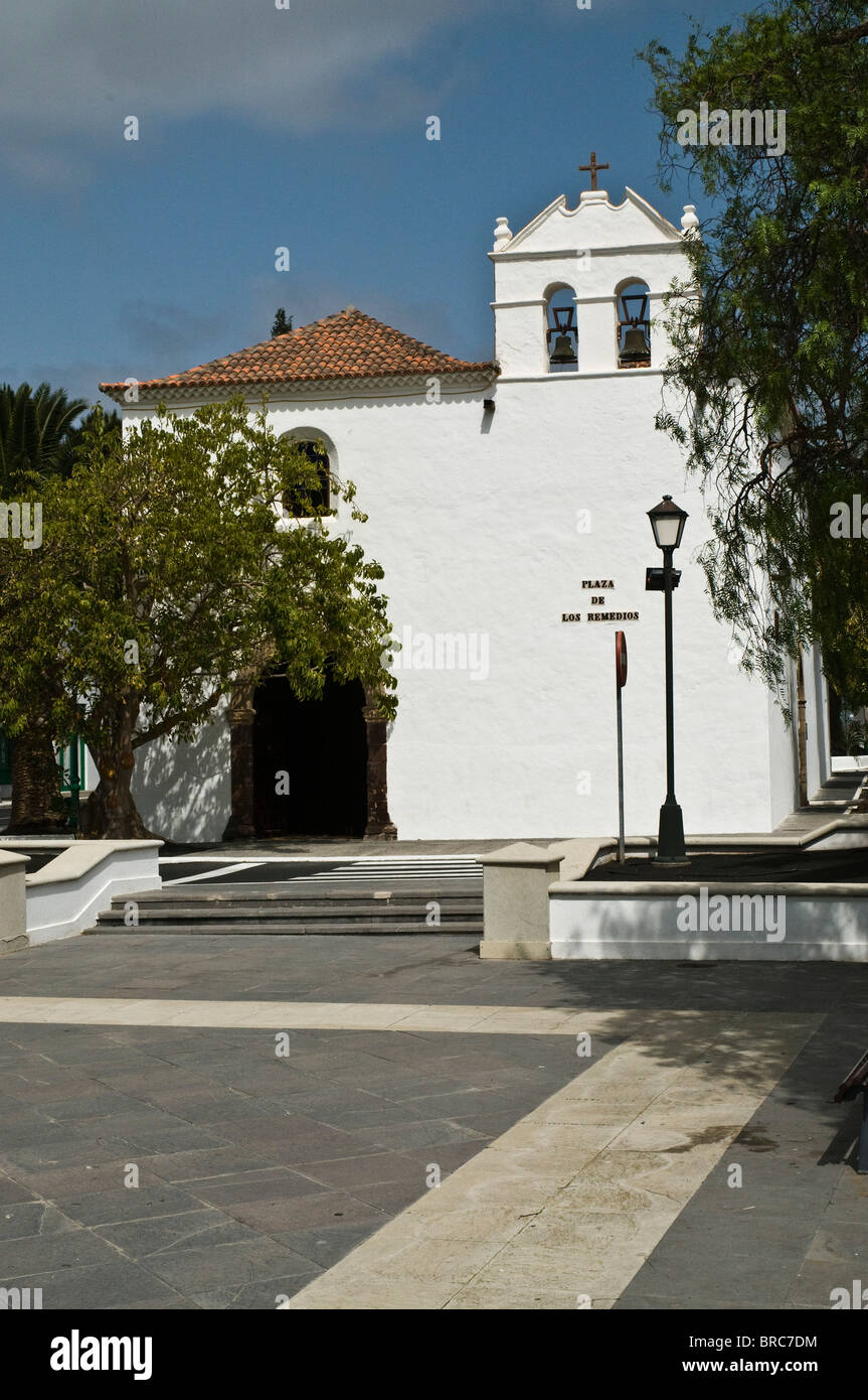 dh YAIZA LANZAROTE Dorfkirche Plaza de Remedios Stockfoto