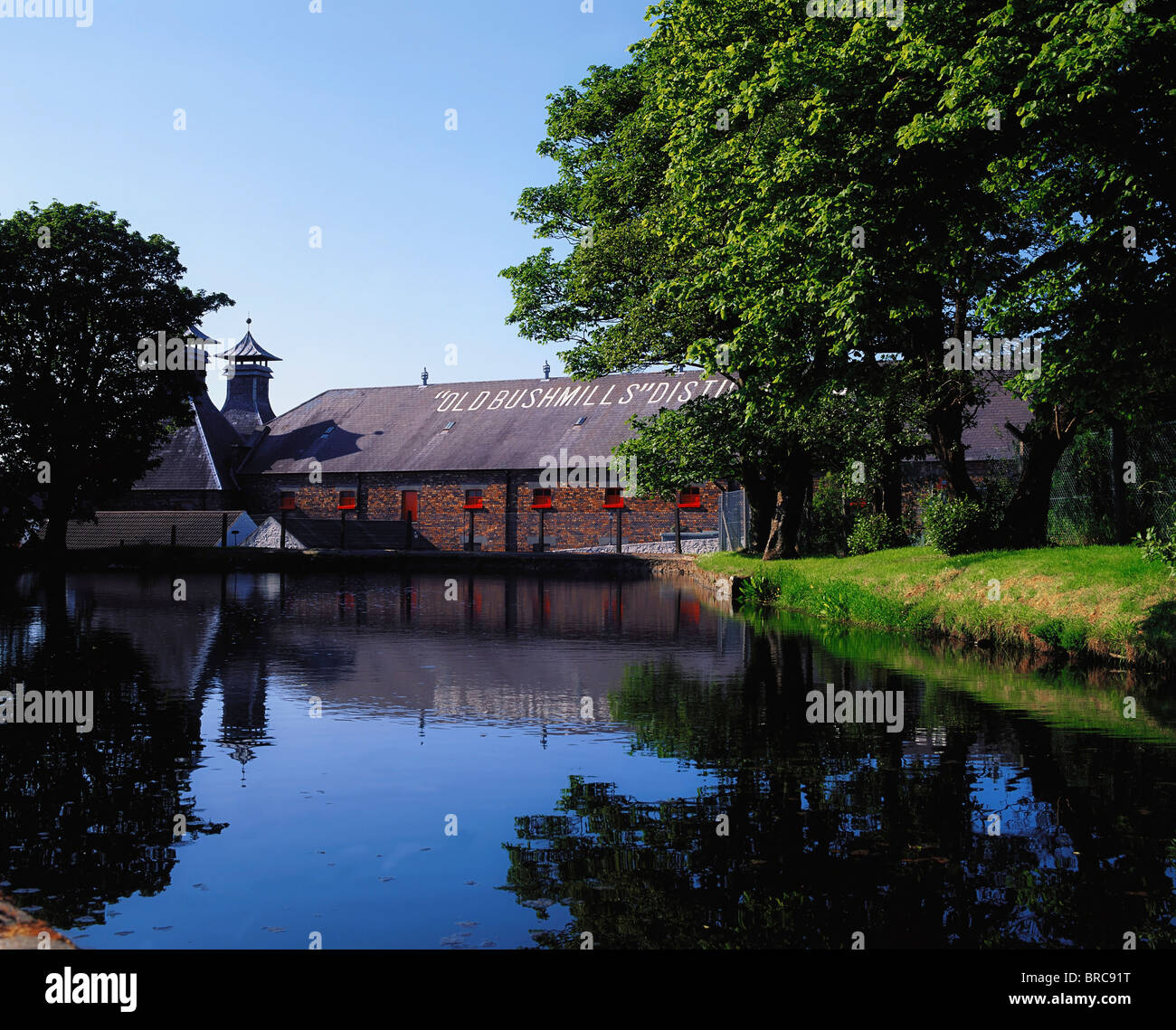 Alten Bushmills Distillery, Co. Antrim, Irland, weltweit älteste lizenzierte Whiskeybrennerei Stockfoto