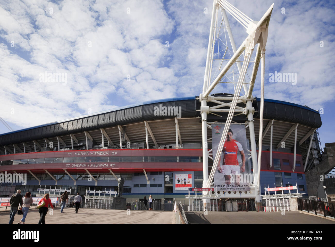Fürstentum Stadion Welsh national Fußball und Rugby Veranstaltungsort mit Foto von Gavin Henson. Cardiff (Caerdydd), Glamorgan, South Wales, UK, Großbritannien. Stockfoto