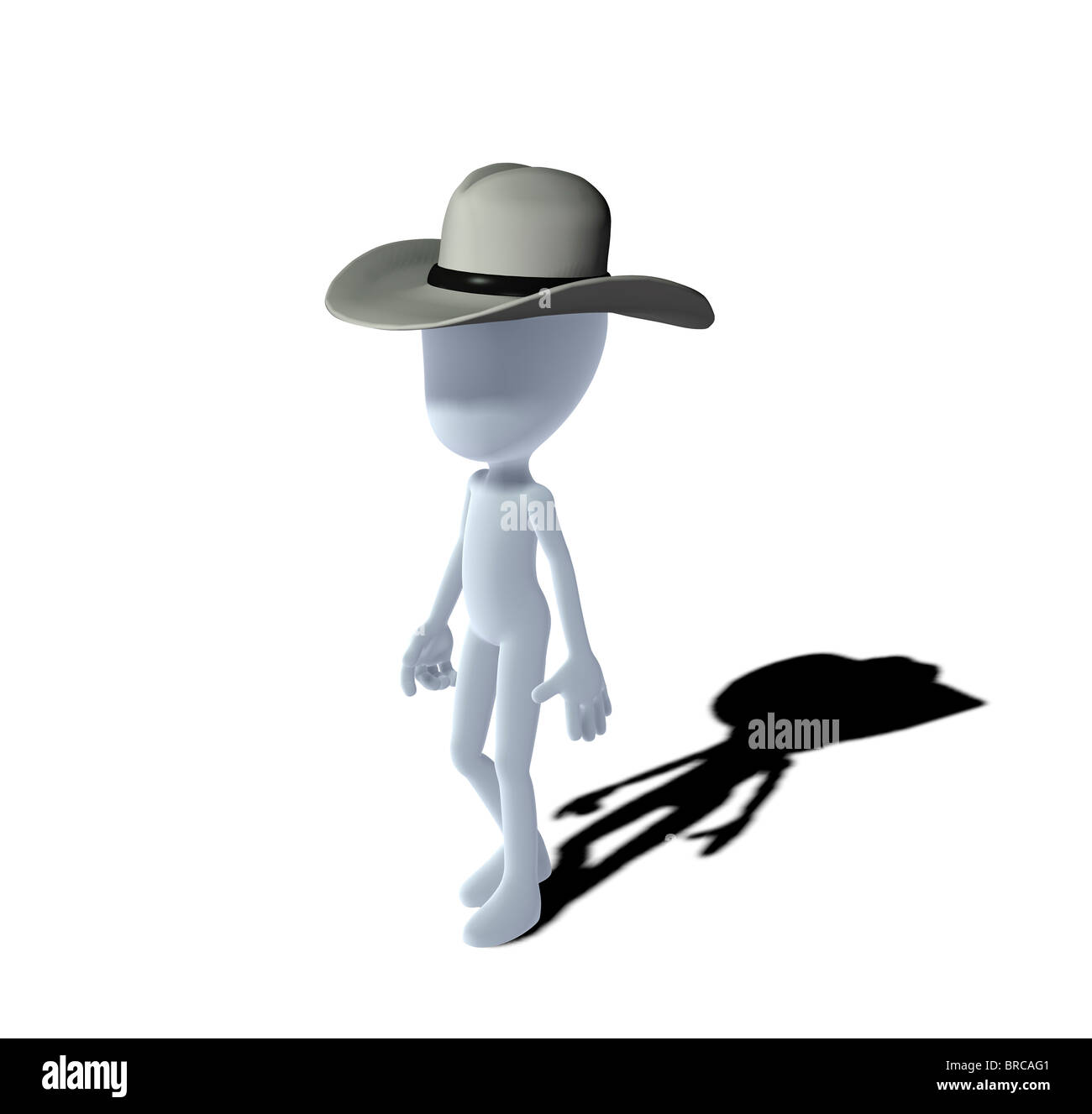 Konzept-Figur mit Cowboy-Hut Stockfoto