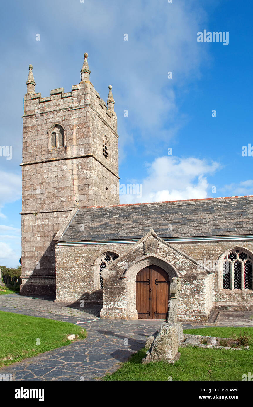 die Dorfkirche in St.Endellion in Cornwall, Großbritannien Stockfoto
