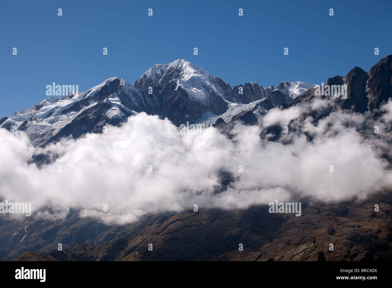 Cordillera Real: Illampu Berg Stockfoto