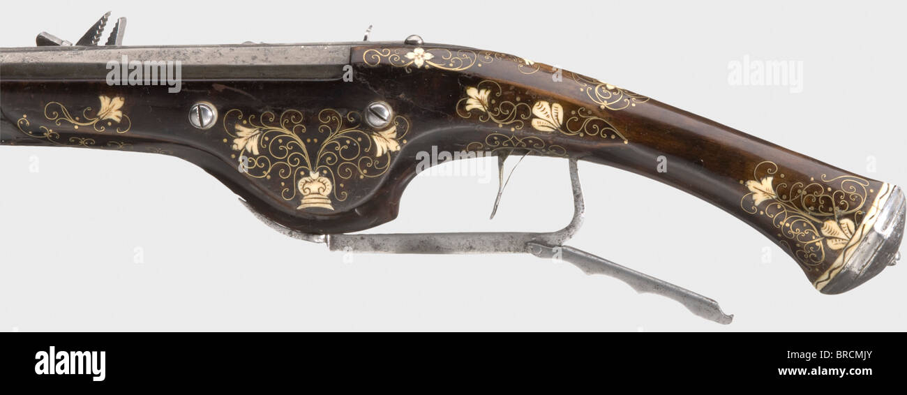 Radschloss-Pistole in Ganzmetall, wohl süddeutsch um 1580