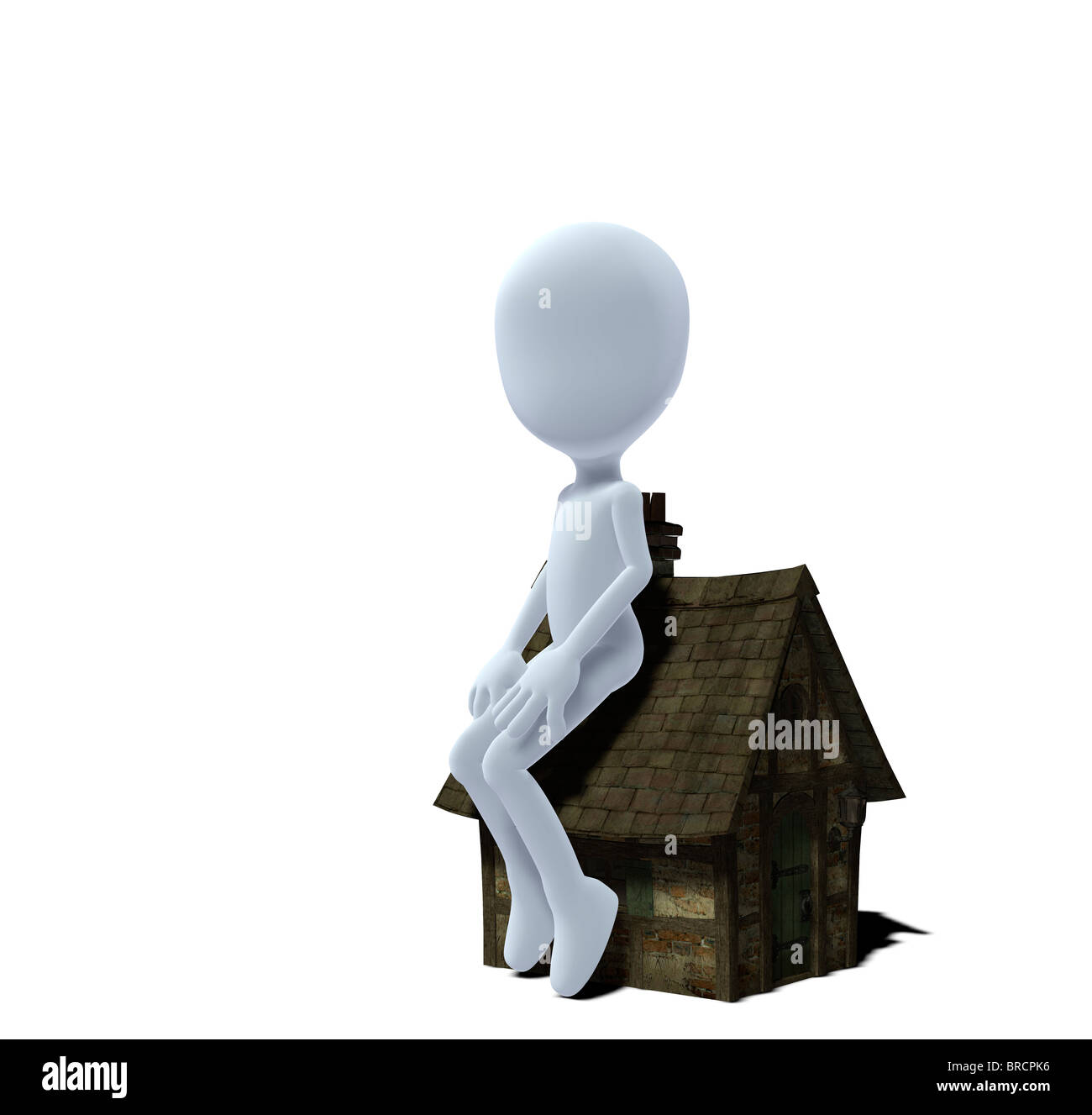 Konzept-Figur mit Haus Stockfoto