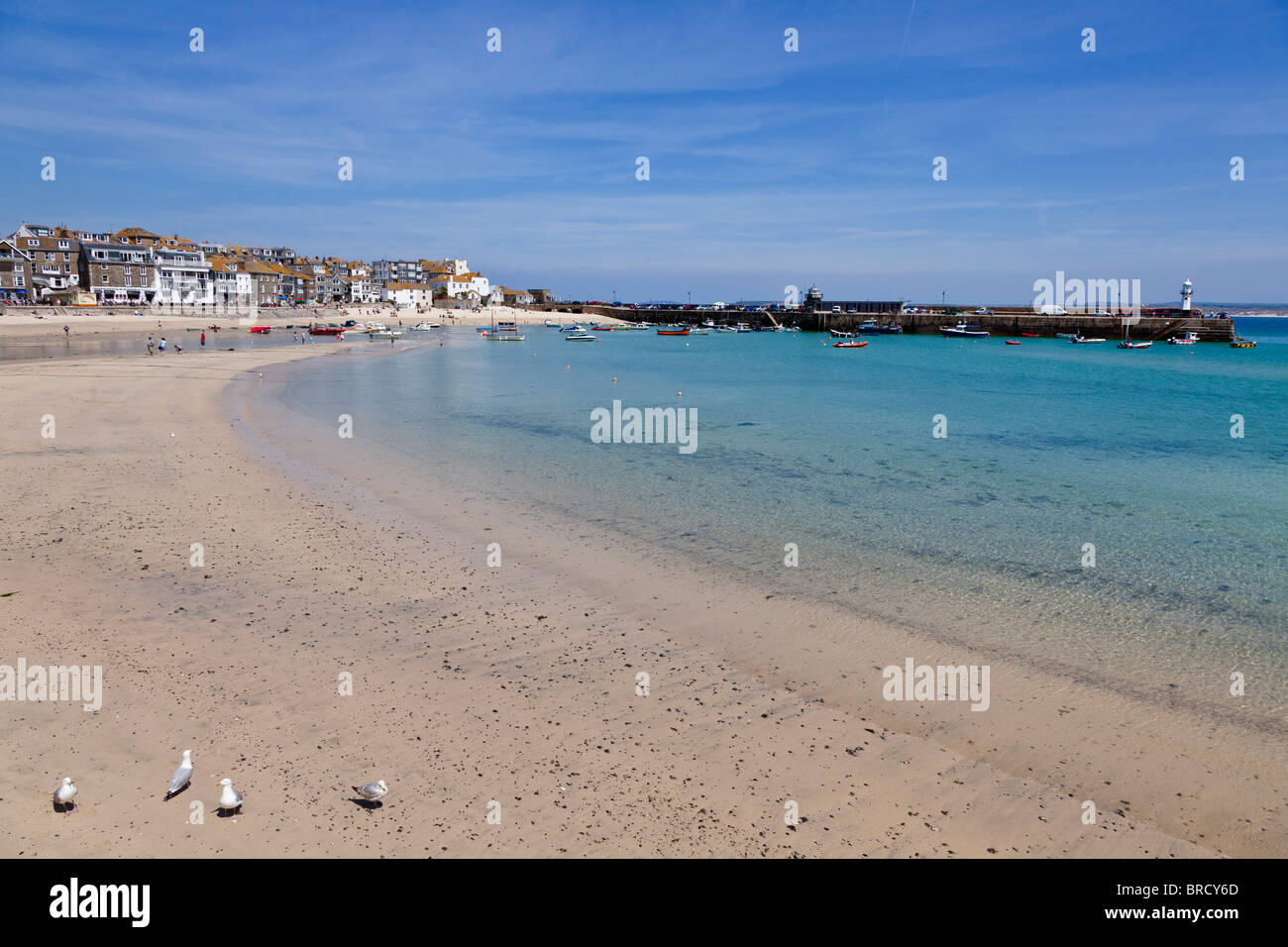 St Ives Hafen, Cornwall, an einem schönen Sommertag Stockfoto