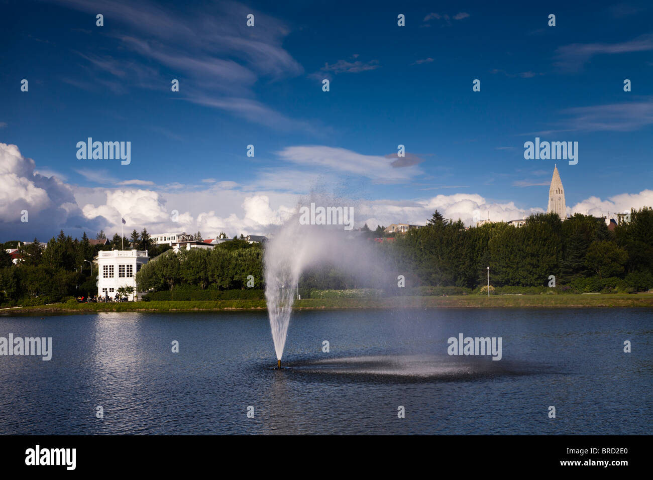 Tjörnin-Sees, Reykjavik Island. Stockfoto