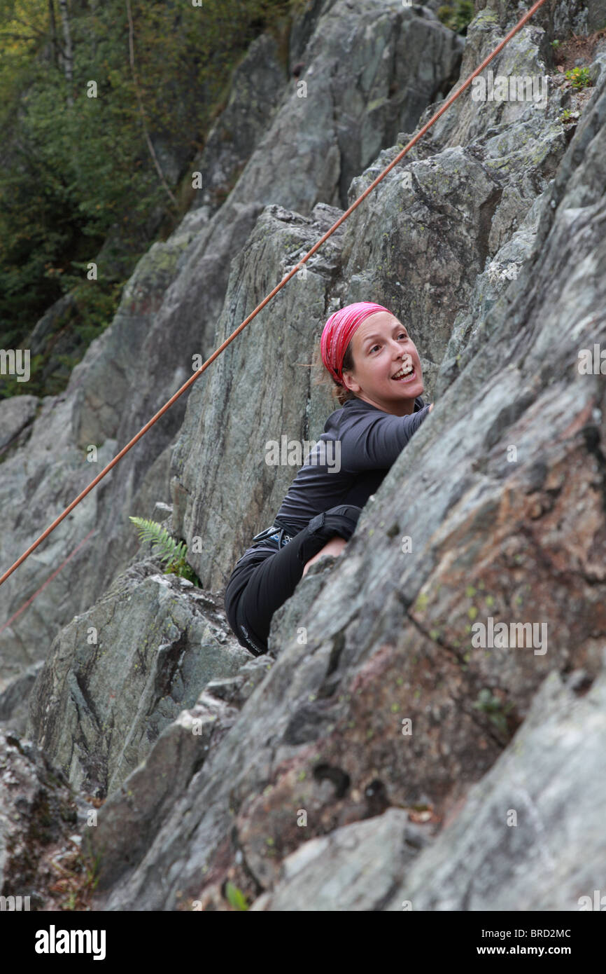 Mädchen Klettern, Chamonix, Alpen Stockfoto