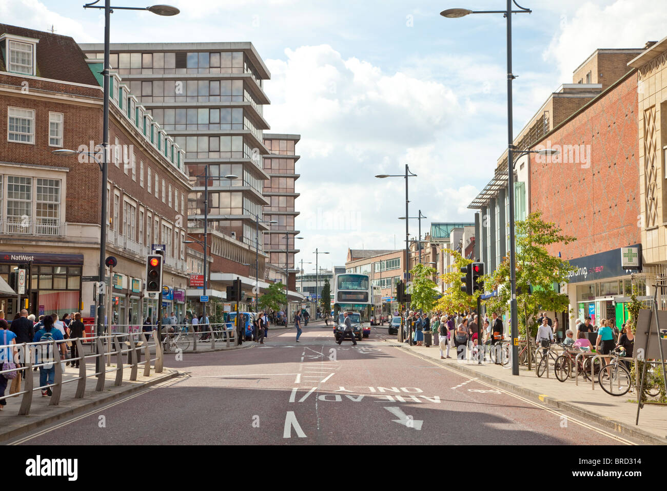 St. Stephen Street, Innenstadt, Norwich, Norfolk, Großbritannien. Stockfoto