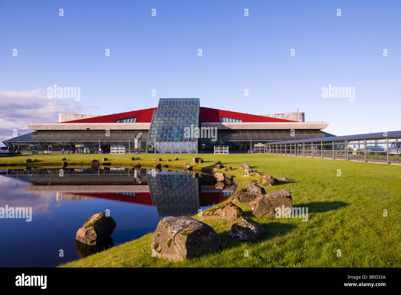 Leifur Eiriksson Air Terminal, Flughafen Keflavik, Island. Stockfoto