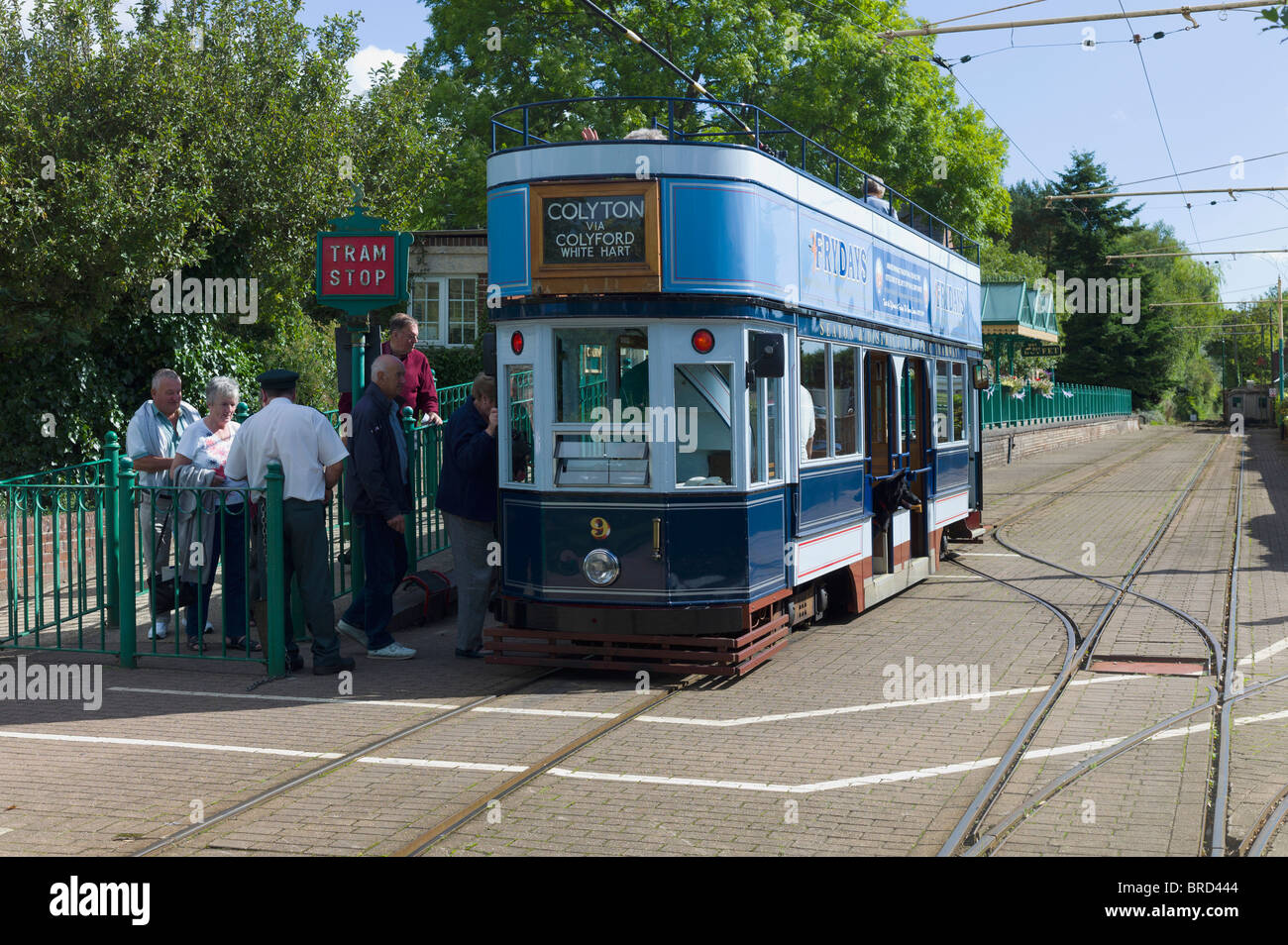 Die Seaton Straßenbahnstation in Colyton Devon, England uk. Stockfoto