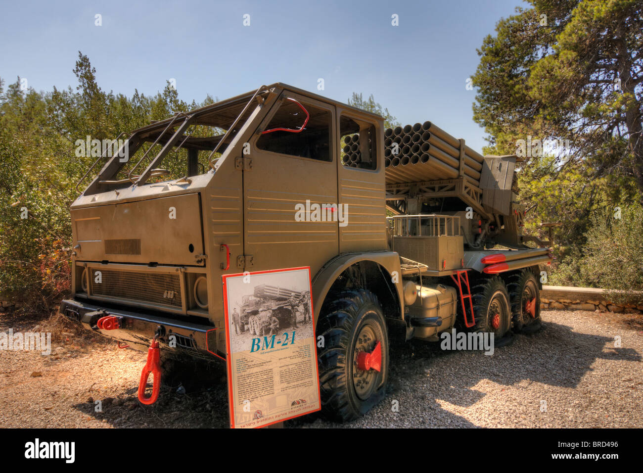 BM-21 (Grad) - ein sowjetischer LKW-montierte 122 mm mehrere Raketenwerfer Stockfoto