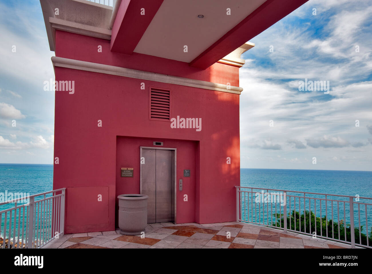 Außen-Aufzug im Marriot Hotel. St. Thomas. Jungferninseln (US) Stockfoto