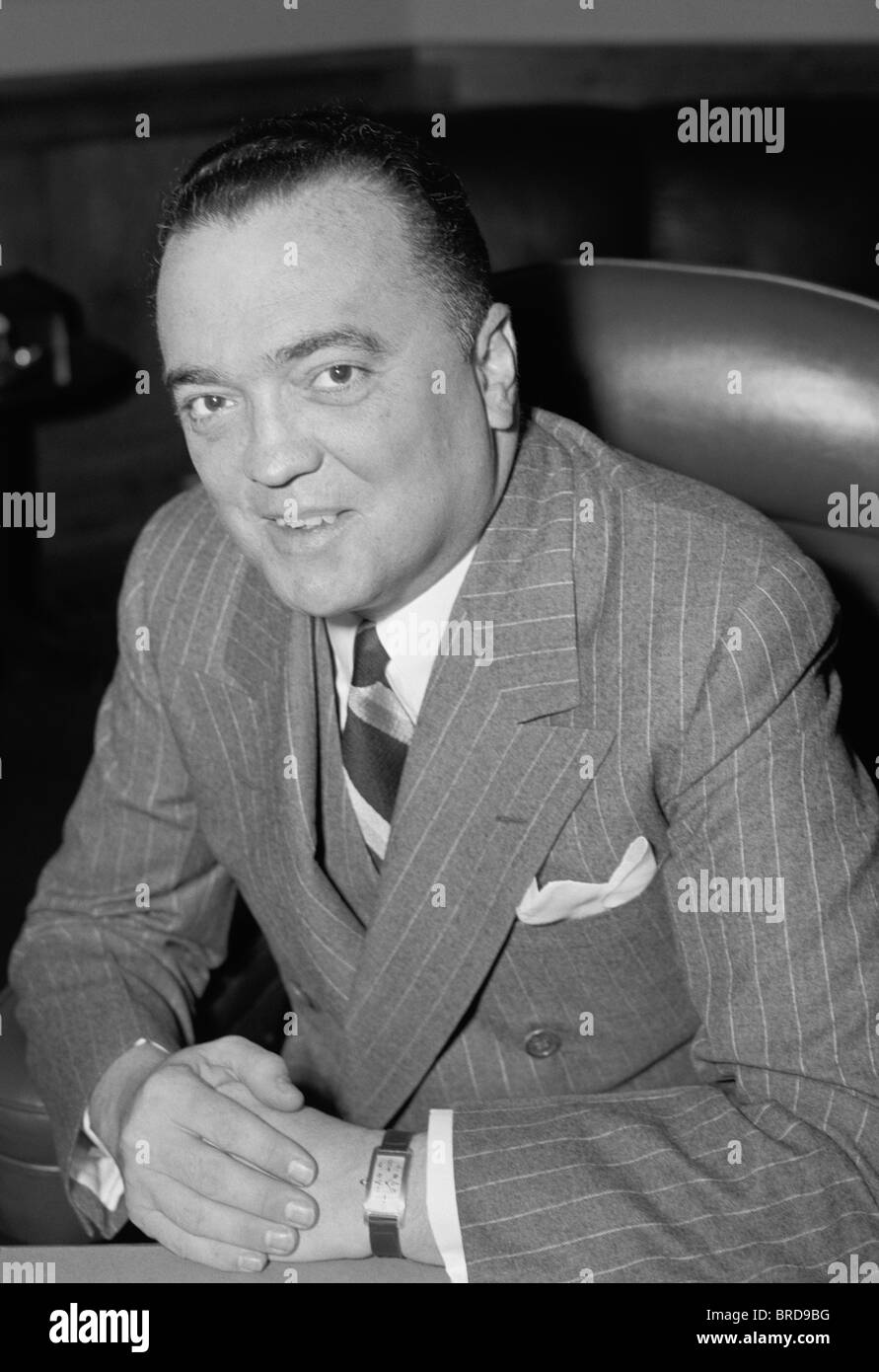 Portrait-Foto von J (John) Edgar Hoover (1895-1972) - der erste Direktor des Federal Bureau of Investigation in den USA. Stockfoto