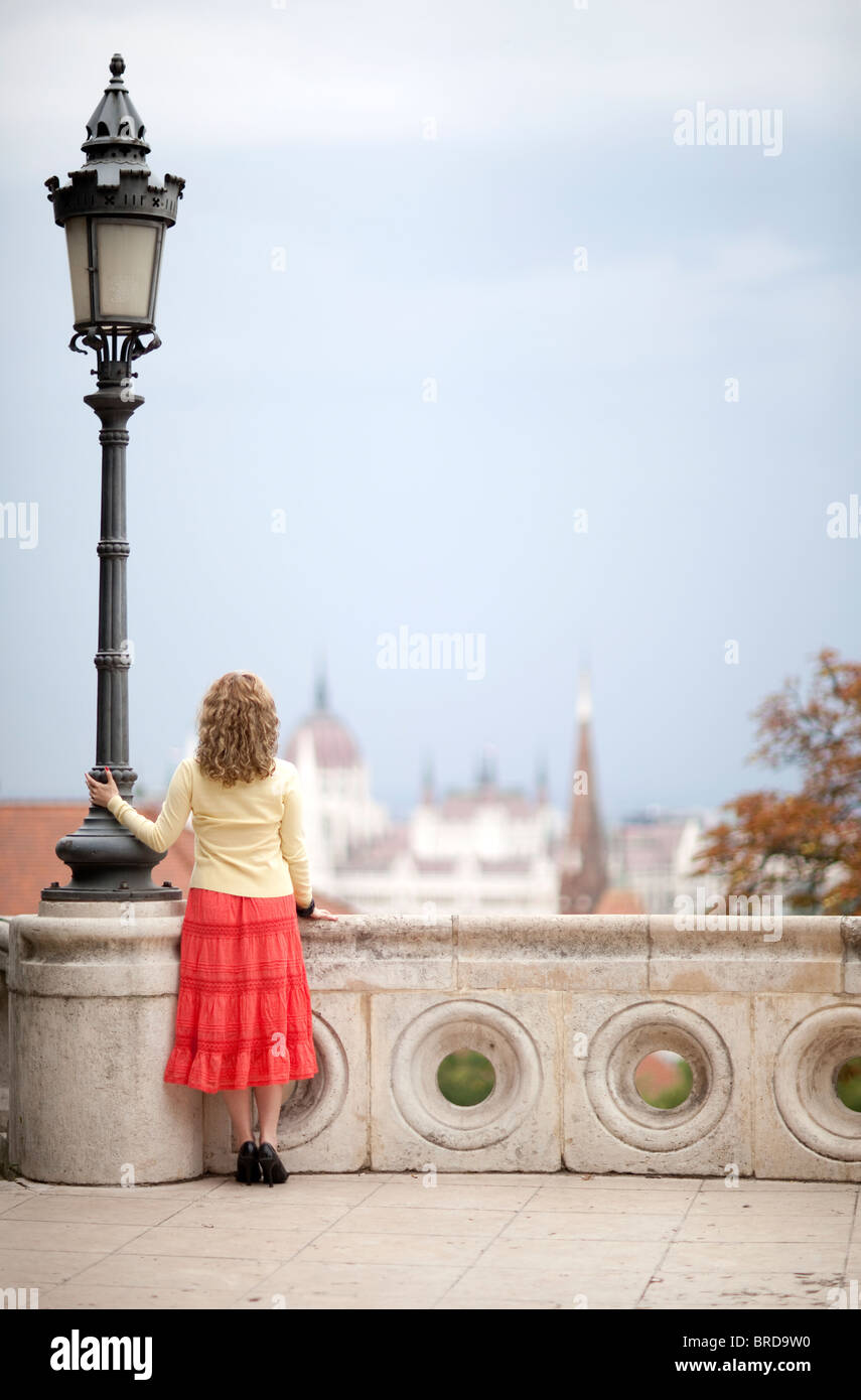 Frau in Budapest Ungarn Stockfoto