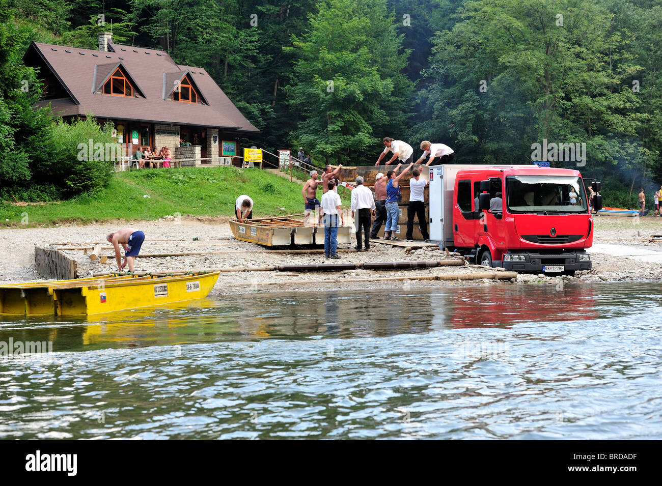 Slowakei in Pieniny auf Dunajec Fluss Rafting Stockfoto