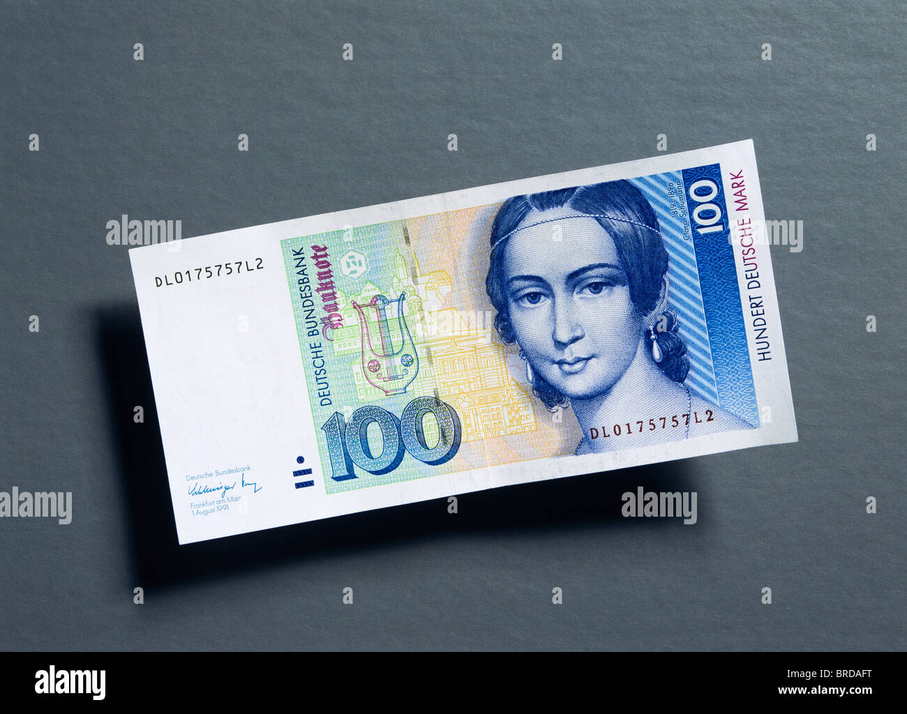 Beachten Sie frühere 100 DM Stockfoto