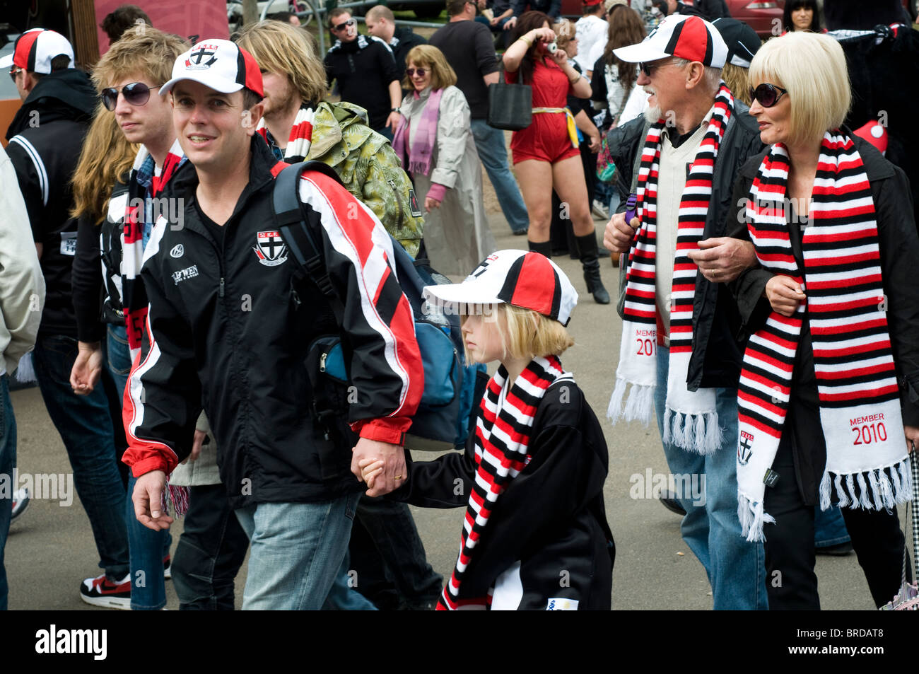 Australian Football League Grand Final Unterstützer, Melbourne Cricket Ground, Melbourne, Victoria, Australien Stockfoto