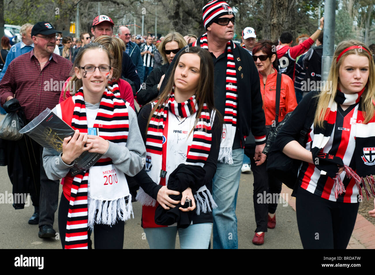 Australian Football League Grand Final Unterstützer, Melbourne Cricket Ground, Melbourne, Victoria, Australien Stockfoto