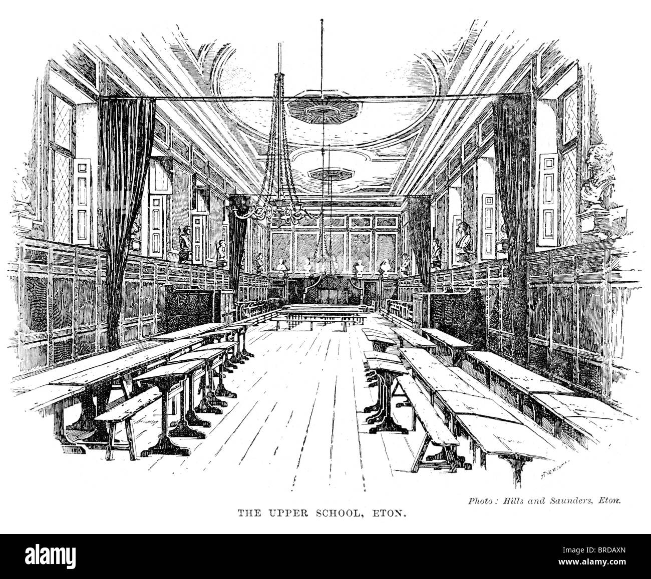 Die obere Schule Eton einen britischen Privatschule für Jungen im Alter von 13 bis 18. Alle Schülerinnen und Schüler-Board. Stockfoto