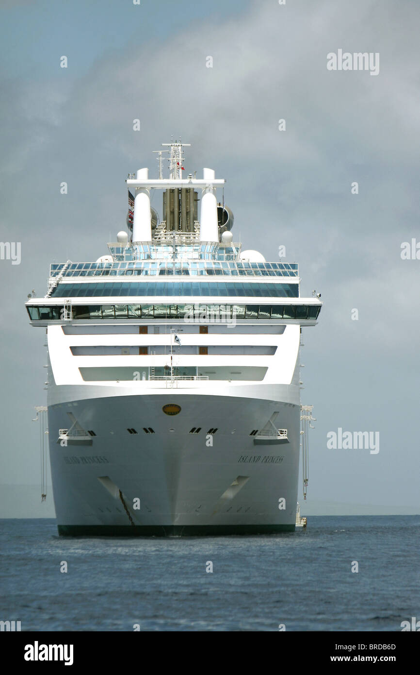 Island Princess vor Anker aus KONA Hawaii Stockfoto