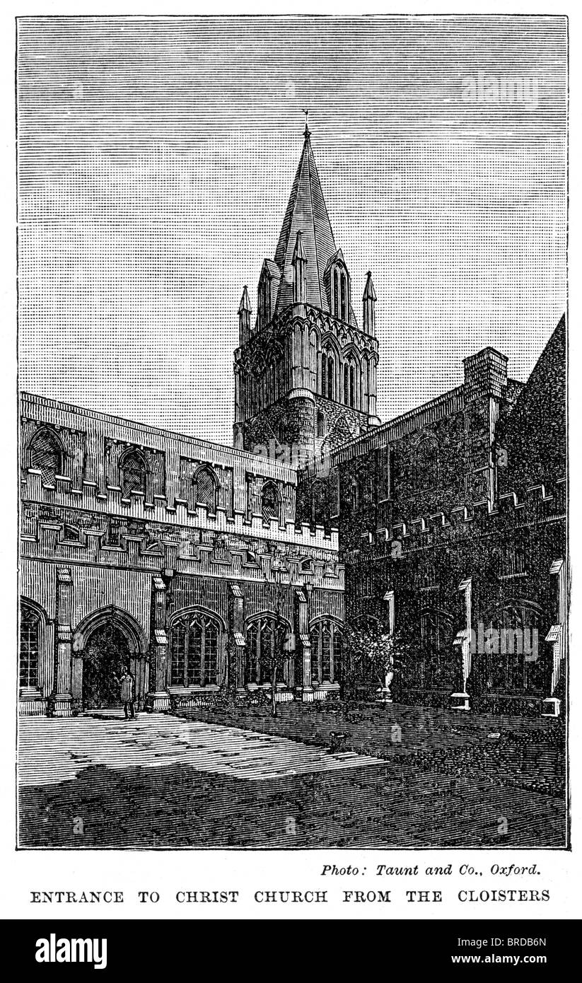 Eingang zur Christ Church Oxford von the Cloisters Stockfoto