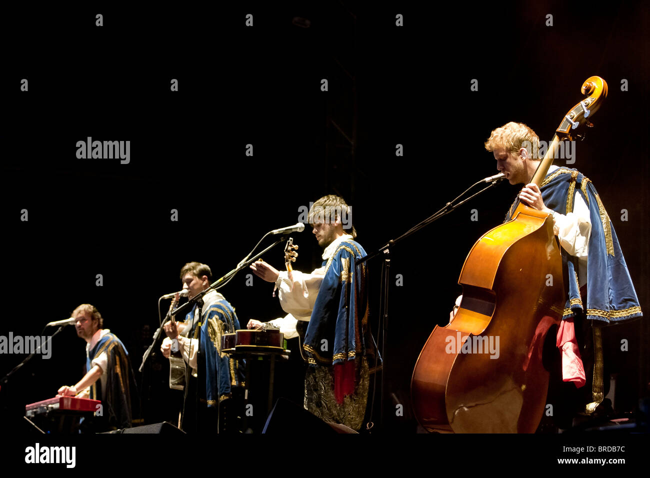 Mumford & Söhne beim Bestival, 11. September 2010. Stockfoto