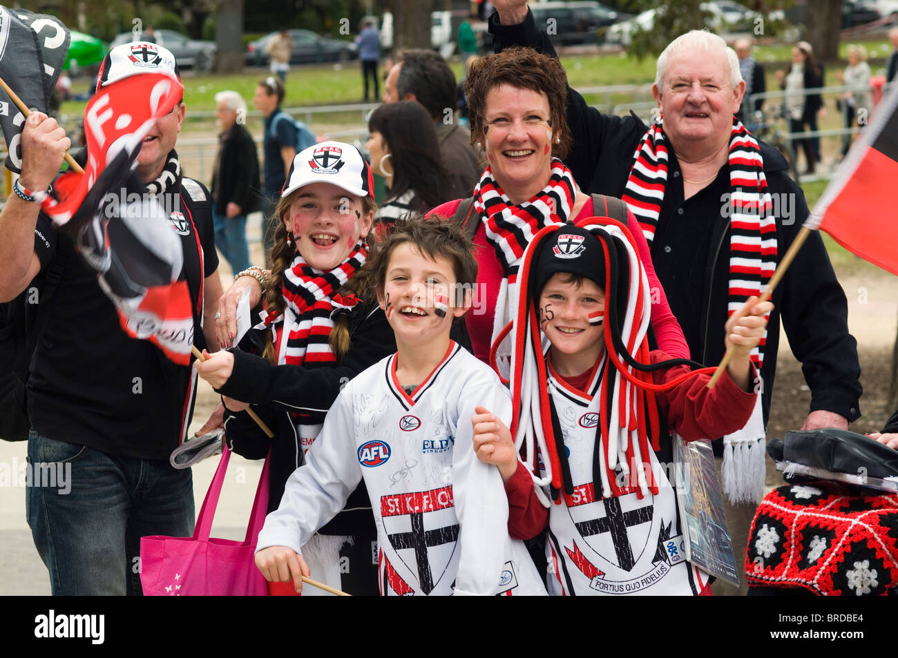 Australian Football League Grand Final Unterstützer, Melbourne Cricket Ground, Melbourne, Victoria, Australien Stockfoto