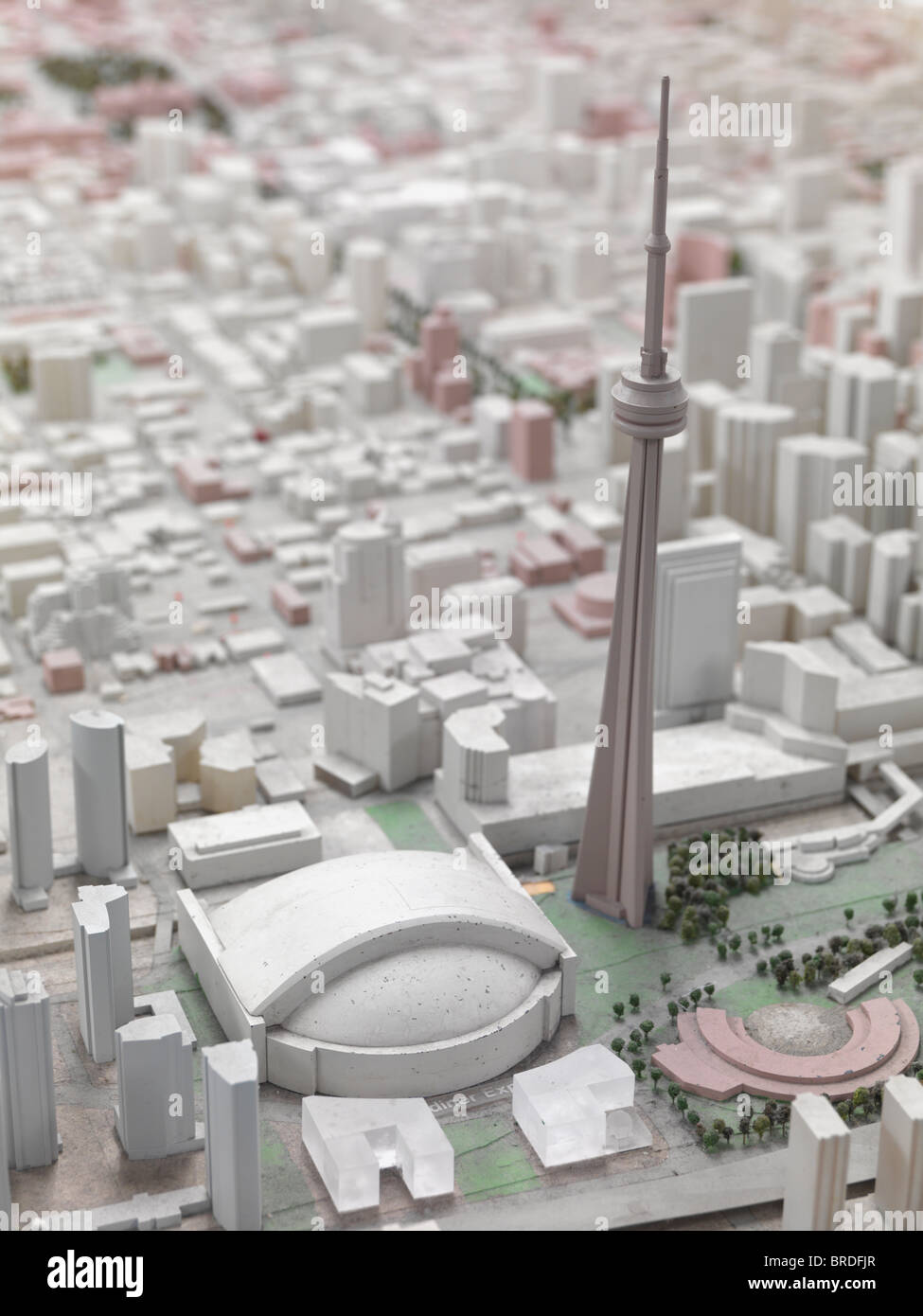 Modell der Stadt Toronto downtown und CN tower Stockfoto