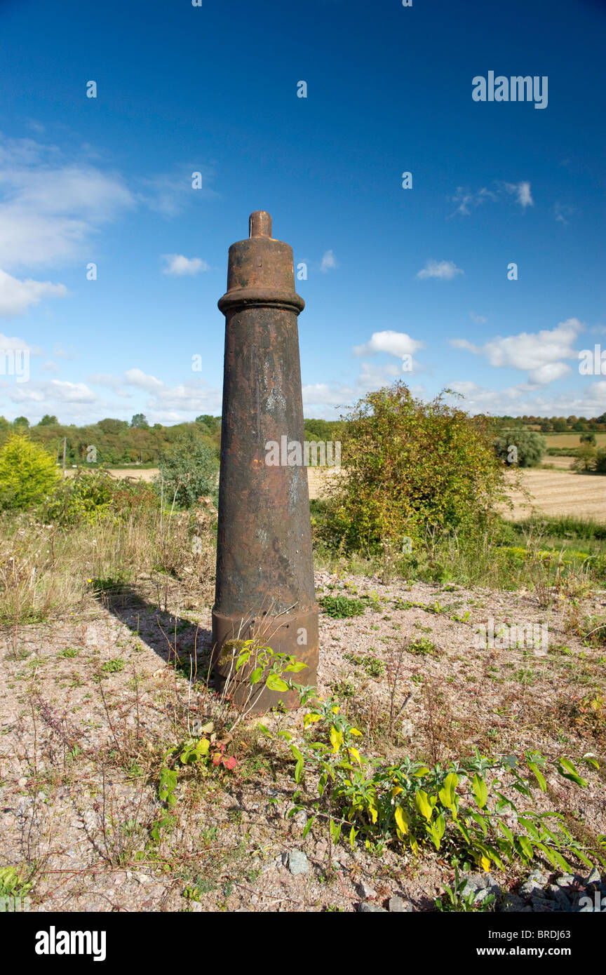 Gusseisen Abschnitt eines möglichen Krans zum Verladen von Gütern in der Little Bytham Güterbahnhof verwendet. Stockfoto