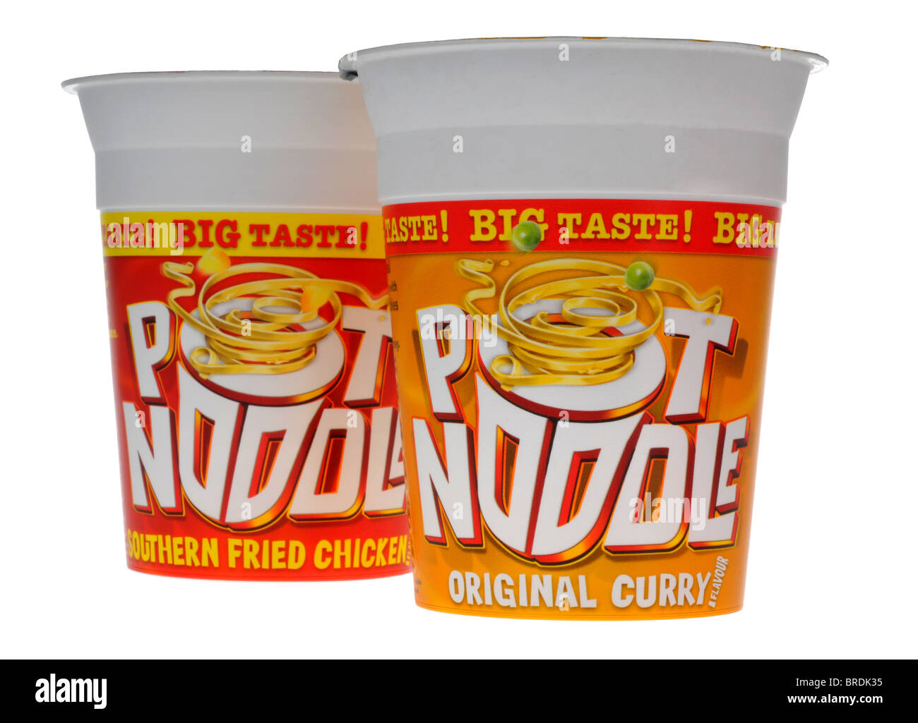 Topf Nudeln Essen isoliert auf "weißen Hintergrund" Pot Noodle Stockfoto