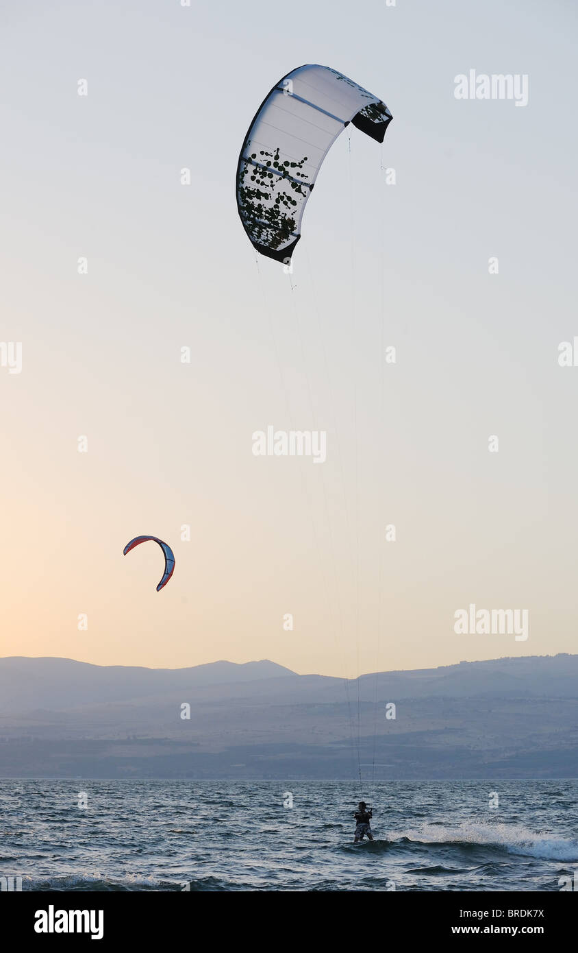 Himmel-Surfen am See Genezareth Stockfoto