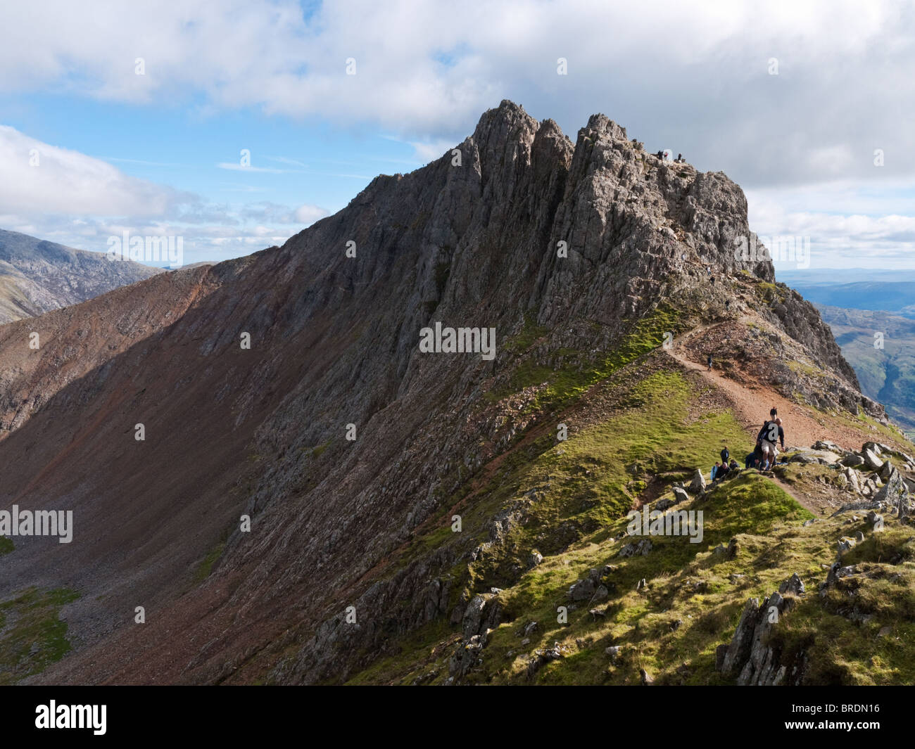 Die Pinnacles Crib Goch Ein Bekannte Und Beliebter Grat Gehen In