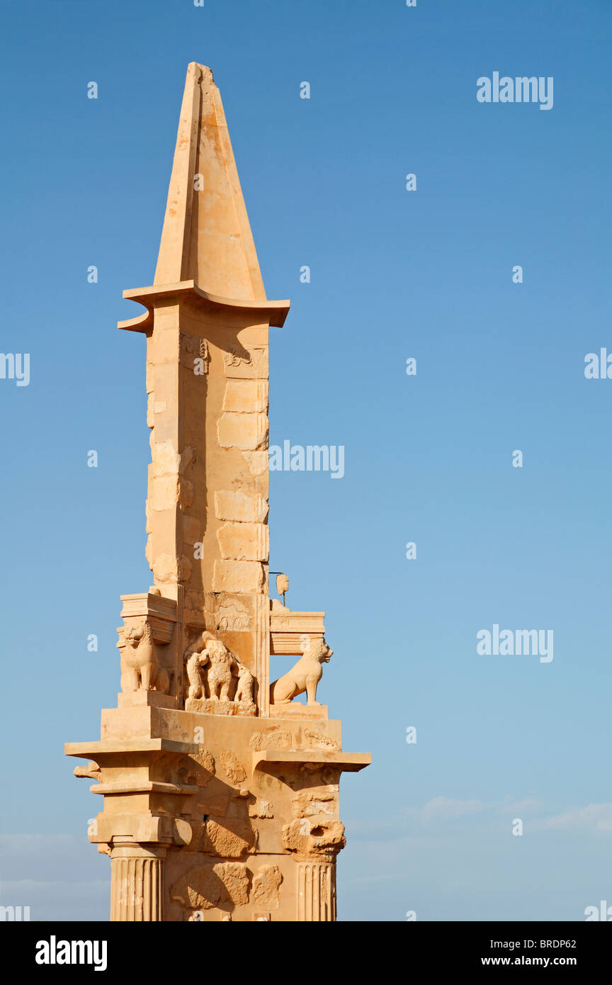 Mausoleum von Bes, Sabratha, Libyen Stockfoto