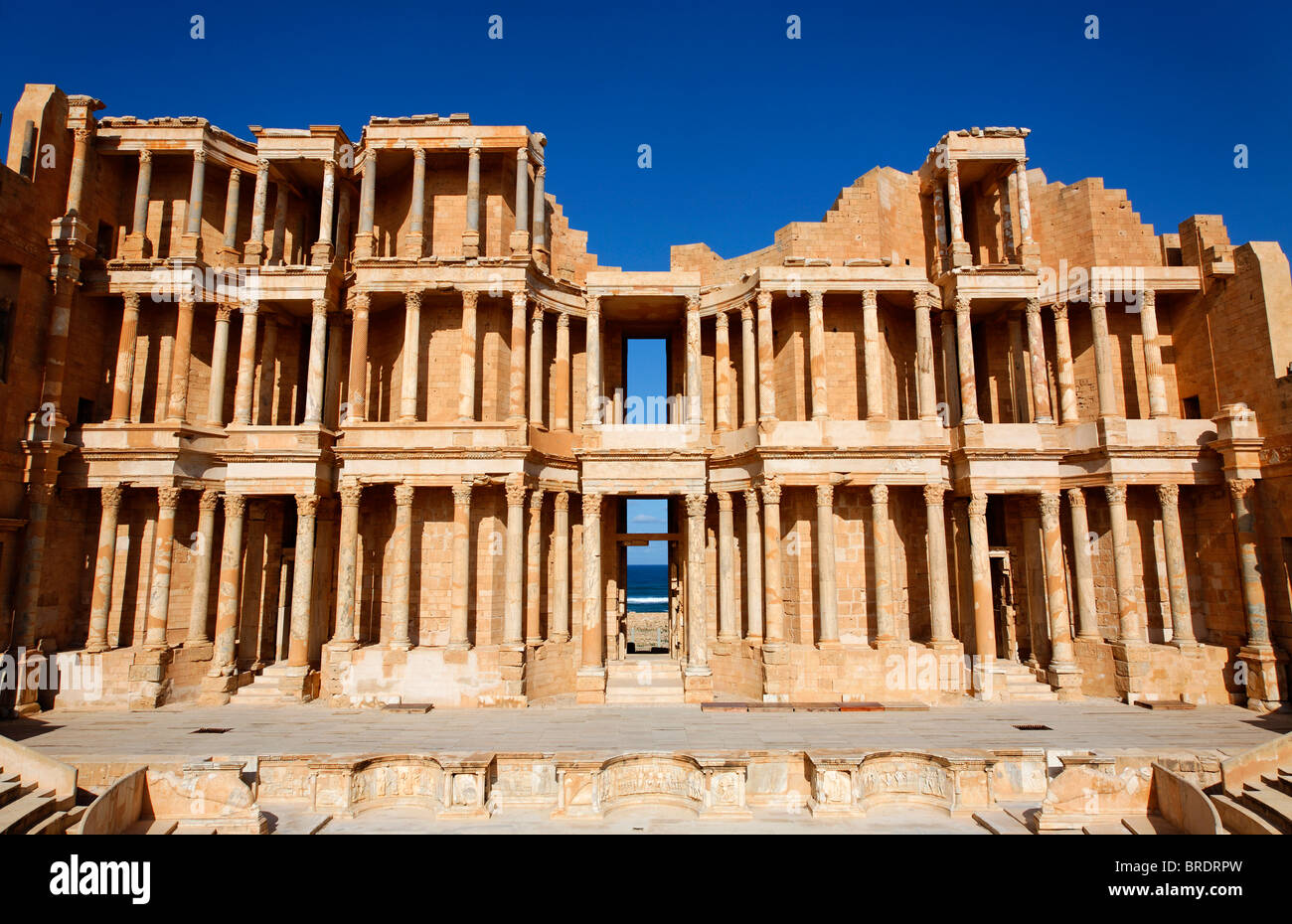 Das römische Theater in Sabratha, Libyen Stockfoto