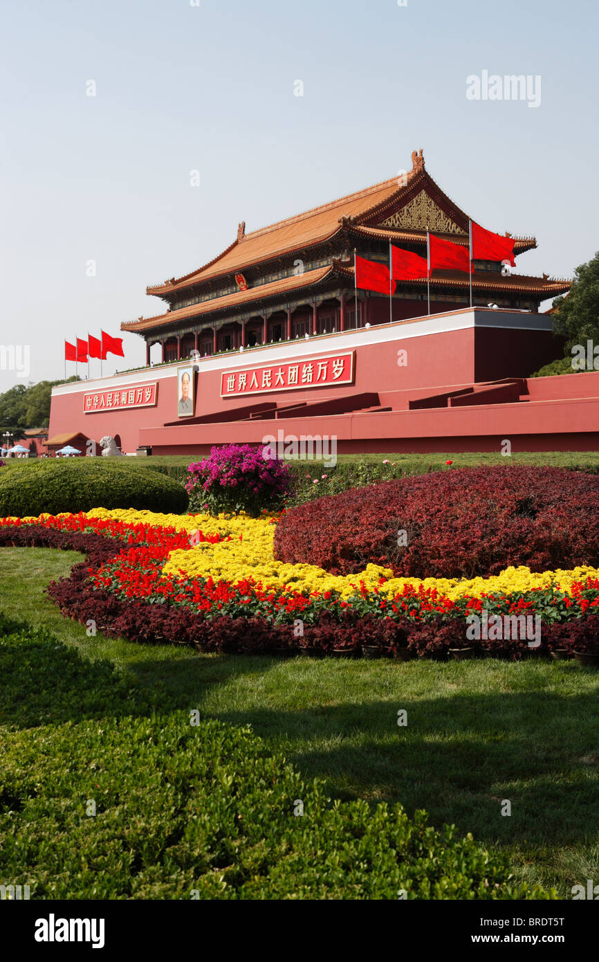 Platz des himmlischen Friedens, Peking China - Tor des himmlischen Friedens. Stockfoto