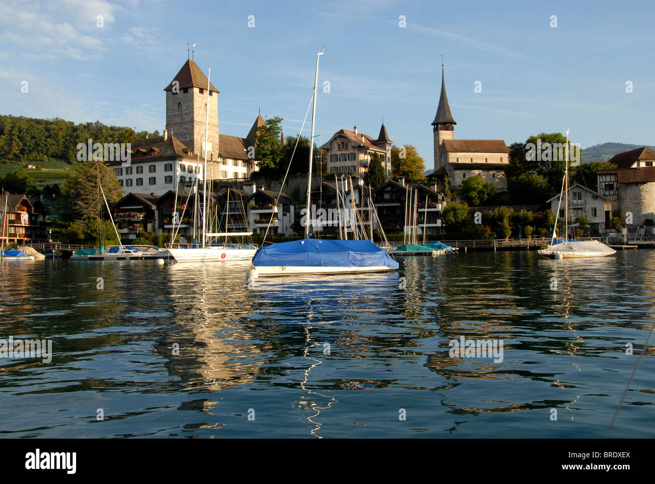 Schloss Spiez am Thunersee, Berner Oberland, Schweiz Stockfoto