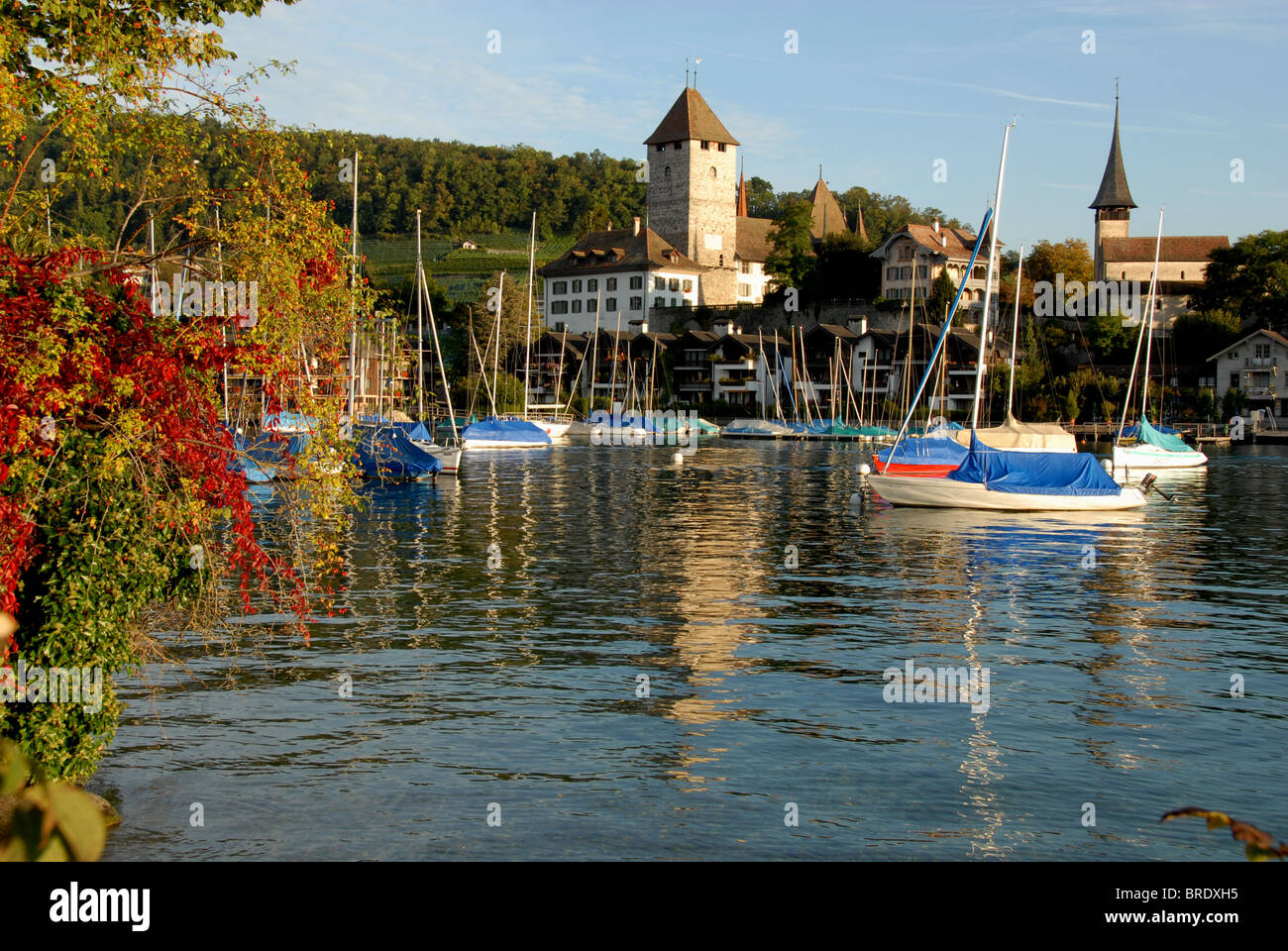 Schloss Spiez am Thunersee, Schweiz Stockfoto