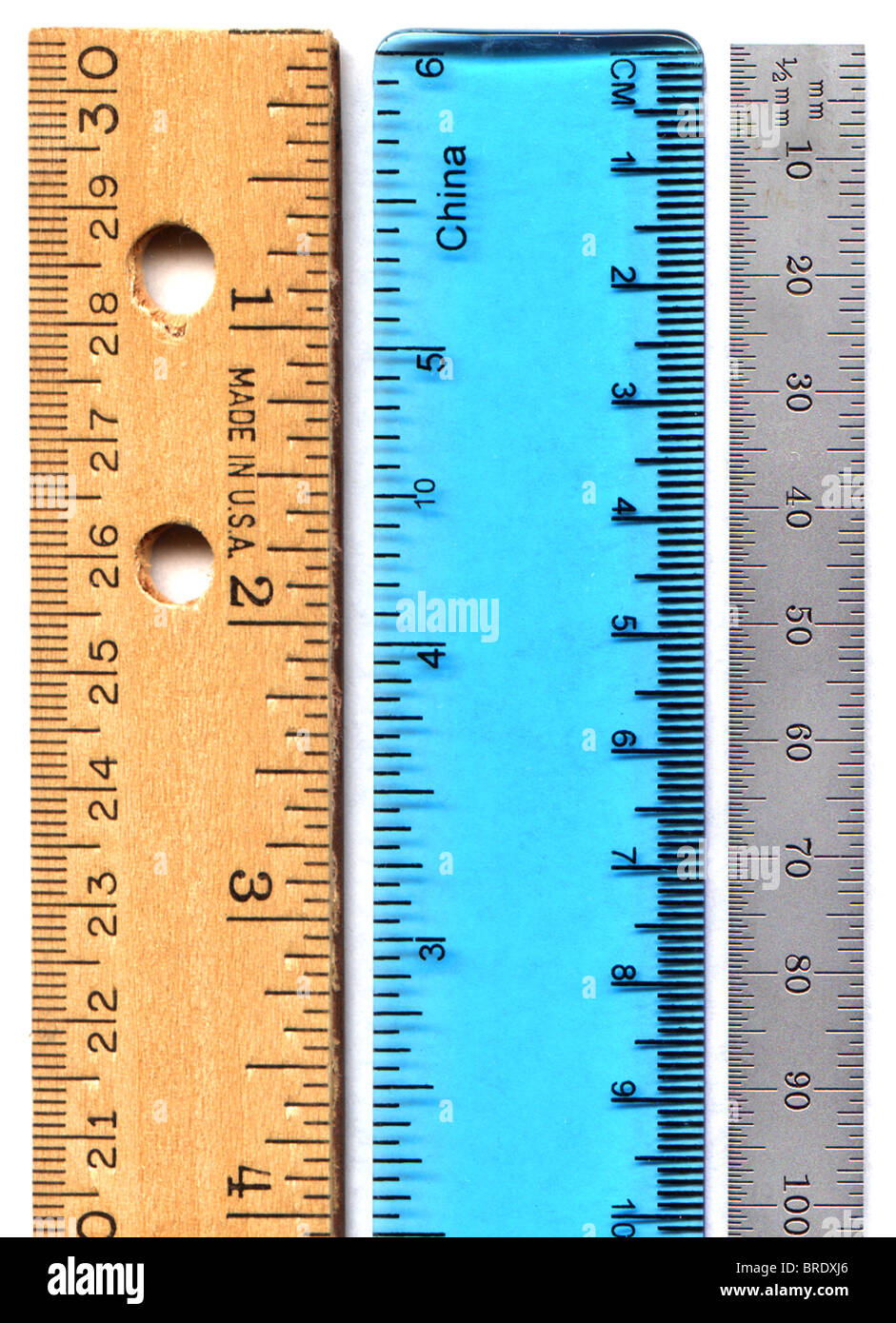 Zoll, Zentimeter & Millimeter messen Skalen - Lineal Stockfotografie - Alamy