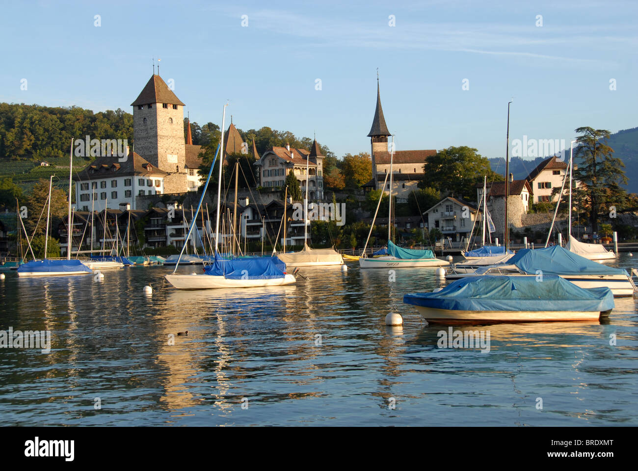 Schloss Spiez am Thunersee, Berner Oberland, Schweiz Stockfoto