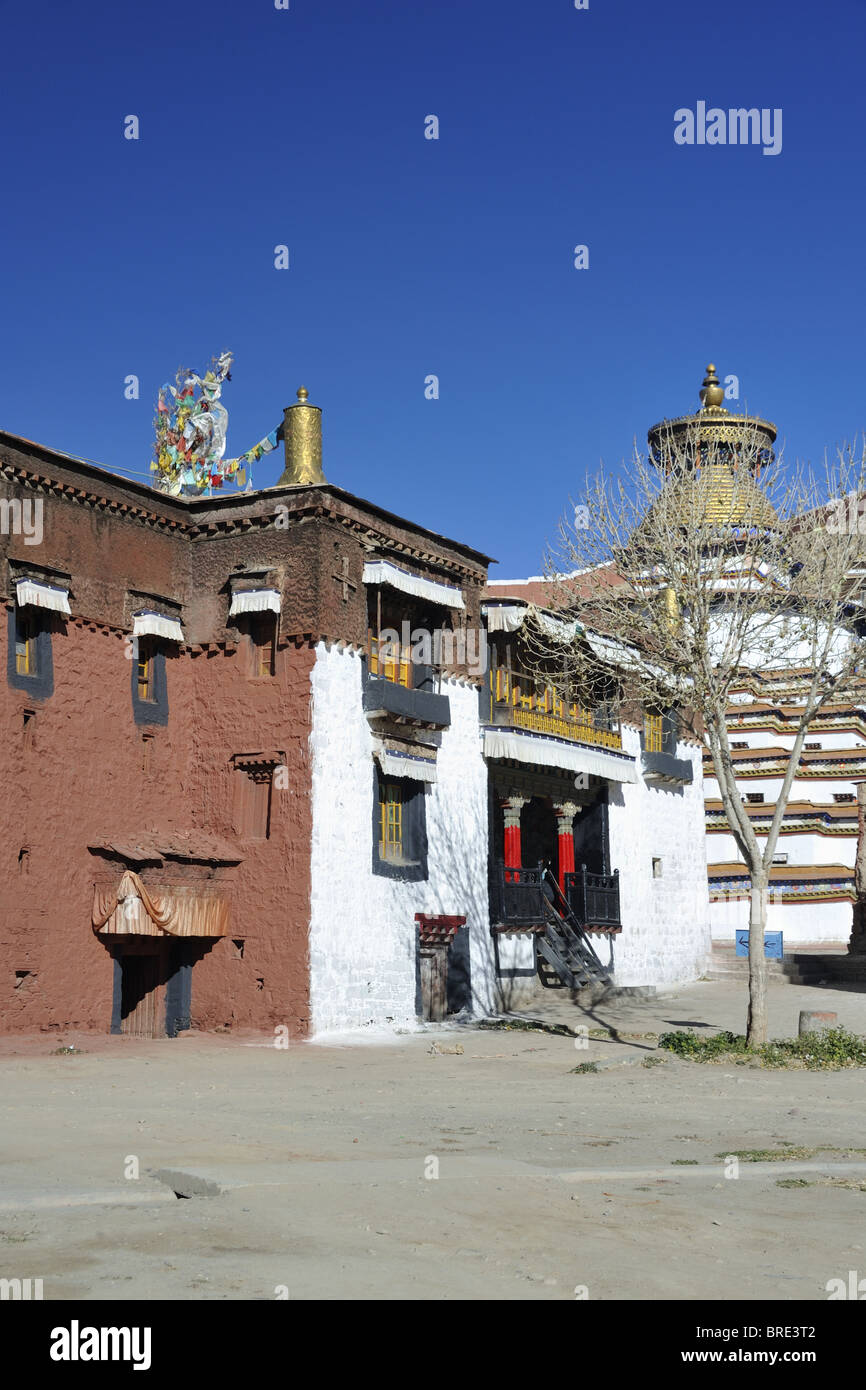 Mönche Viertel Palcho Kloster, Gyantse, Tibet. Stockfoto