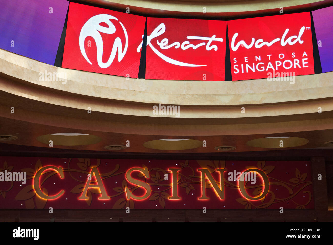 Casino-Eingang-Detail im Resorts World Sentosa Island, Singapur Stockfoto