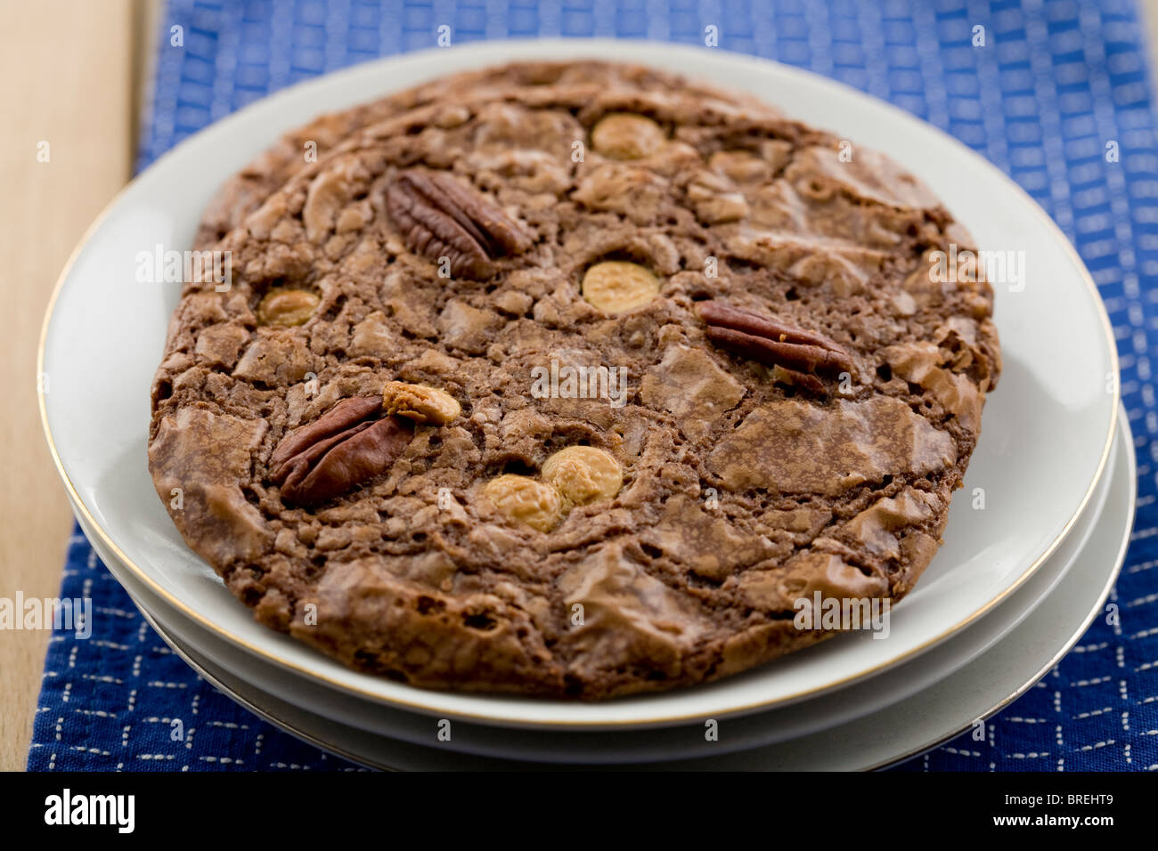 Pecan und weiße Schokoladen-Plätzchen Stockfoto