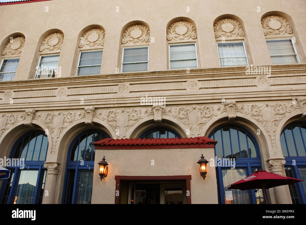 Hotel El Fidel, Spanish Colonial Revival-Stil, 1921, Las Vegas, NM. Stockfoto