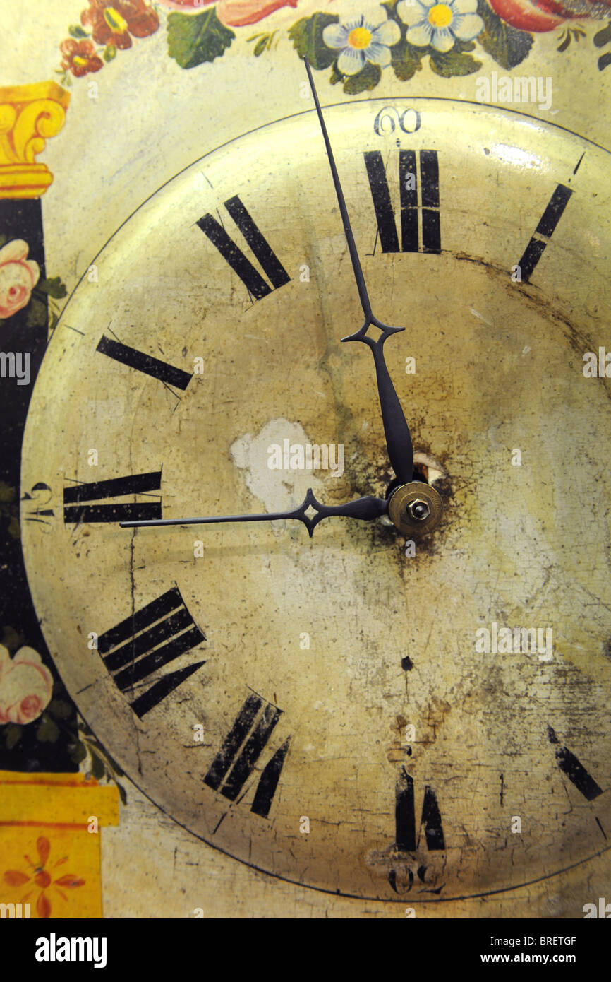 Detail der Vintage Uhr mit grunge Stockfoto