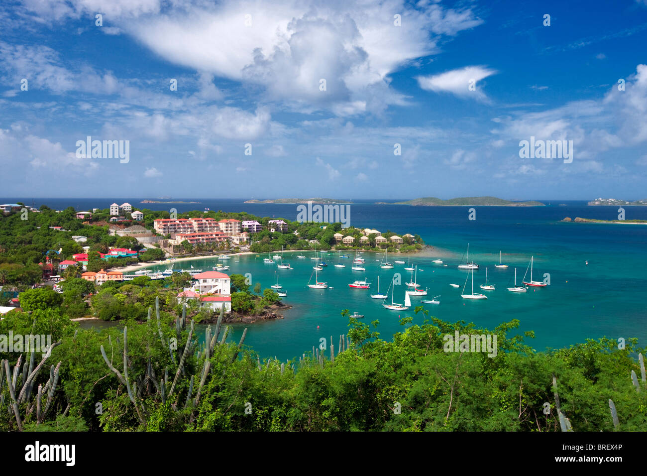 Cruz Bay Harbor. St. John. Jungferninseln (US). Stockfoto