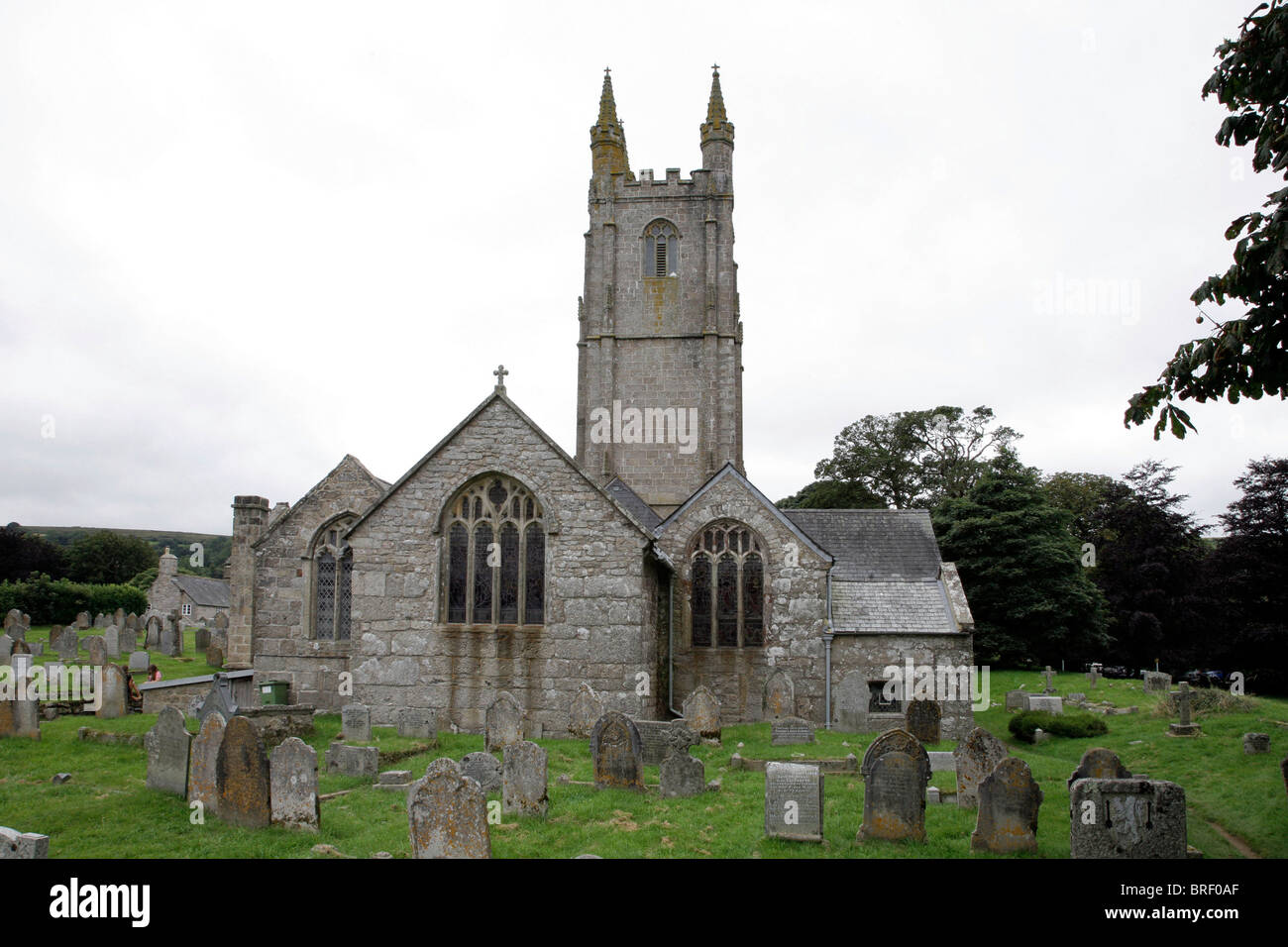 Kirche St. Pancras, Widecombe-in-the-Moor, Devon, Dartmoor, Südengland, Großbritannien, Europa Stockfoto