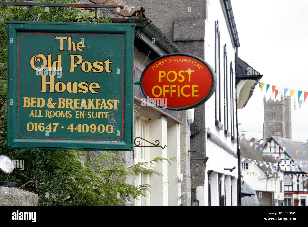 Postamt, Moretonhampstead, Dartmoor, Devon, Südengland, Großbritannien, Europa Stockfoto
