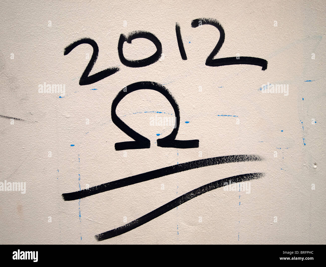 Ende der Welt-graffiti Stockfoto