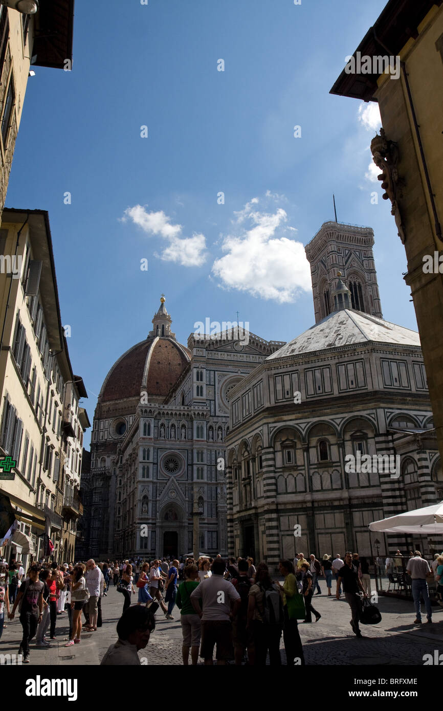 Das Baptisterium und Dom in Florenz Stockfoto